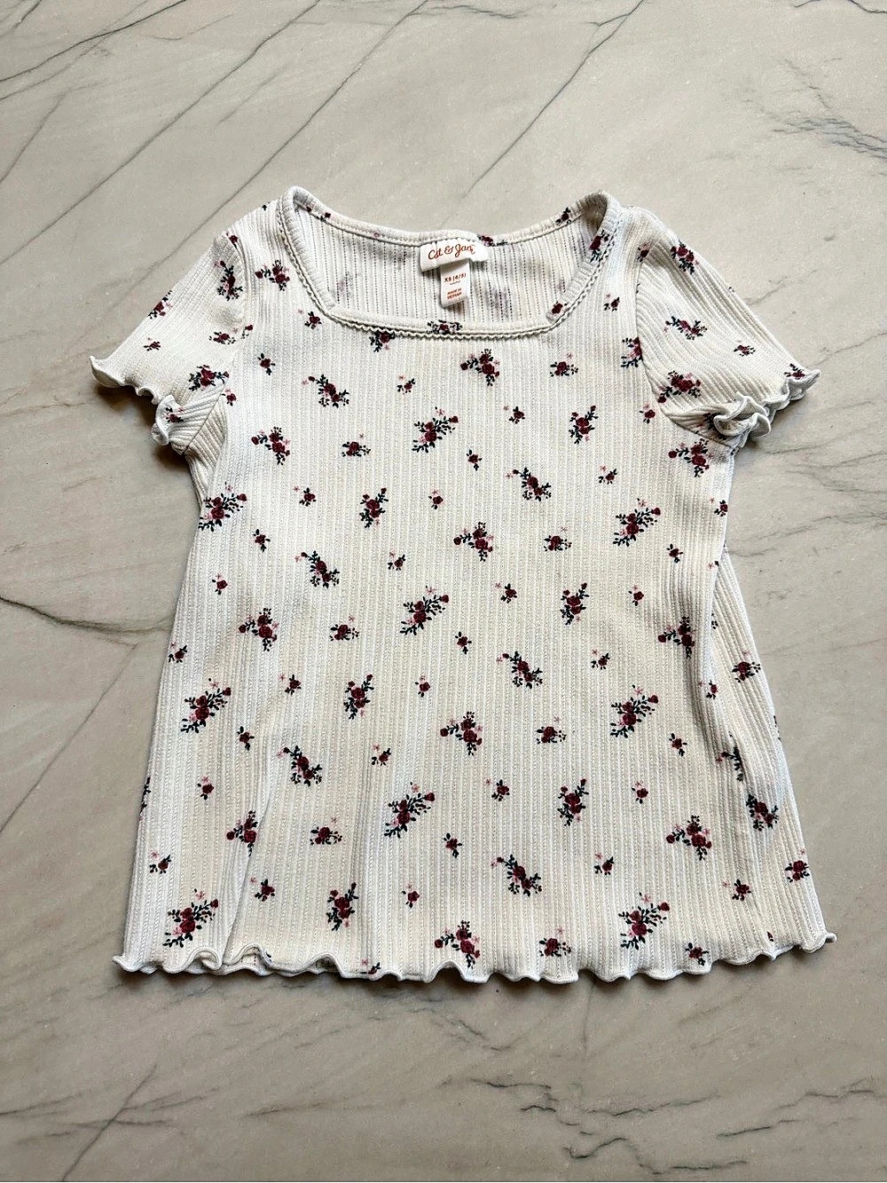 Cat & Jack Floral Short Sleeve Top